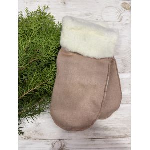 Рукавички жіночі з овечої шерсті блідо-рожеві