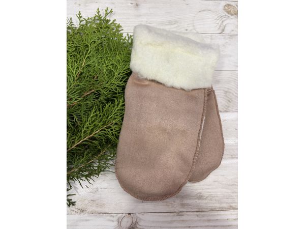 Рукавички жіночі з овечої шерсті блідо-рожеві