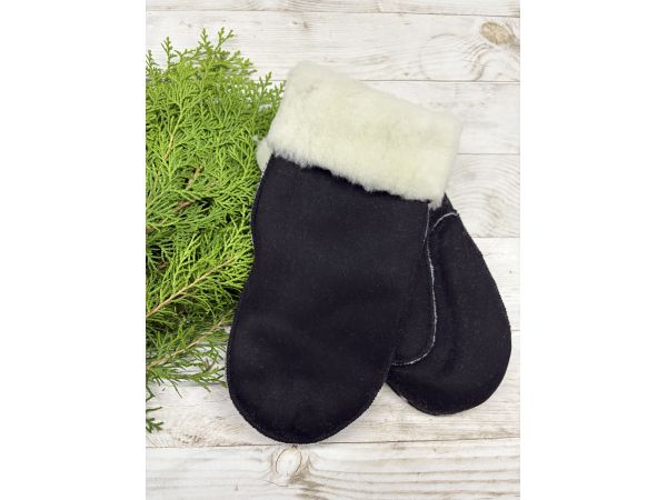 Рукавички жіночі з овечої шерсті, чорні