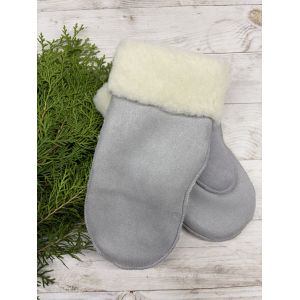 Рукавички жіночі з овечої шерсті сірі