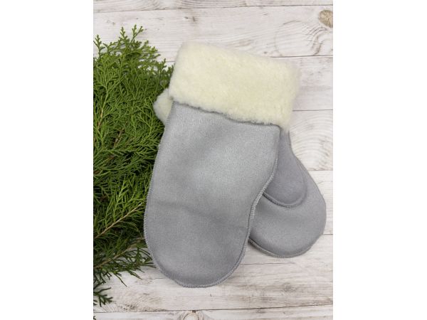 Рукавички жіночі з овечої шерсті сірі