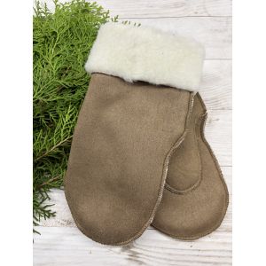 Рукавички жіночі з овечої шерсті кава з молоком