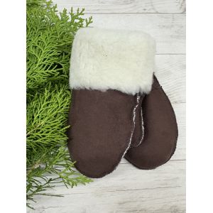 Рукавички дитячі з овечої вовни від 1 до 4 років коричневі