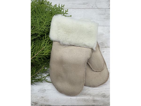 Рукавички дитячі з овечої вовни від 6 до 8 років