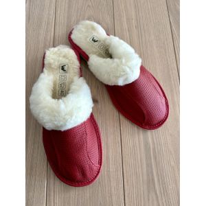 Домашні жіночі капці з овечої вовни капці з овчини капці шкіряні 40