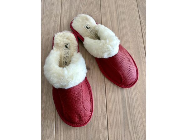 Домашні жіночі капці з овечої вовни капці з овчини капці шкіряні 40