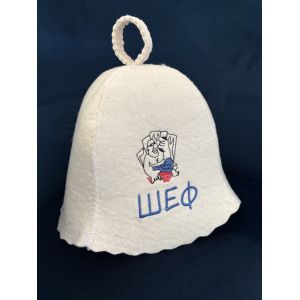 Шапка для лазні, сауни біло-сірий