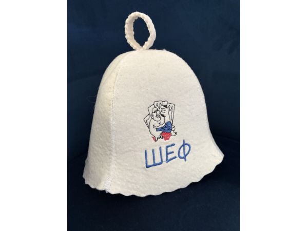 Шапка для лазні, сауни біло-сірий