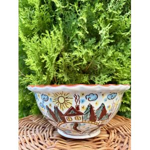 Макітра для куті  Косівська кераміка 24х11 см ручна робота Різдво