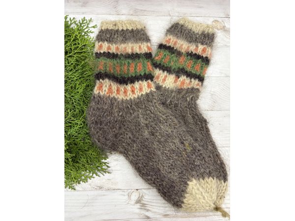 Гуцульські шкарпетки з овечої шерсті розмір 42-44 вовняні шкарпетки ручної роботи