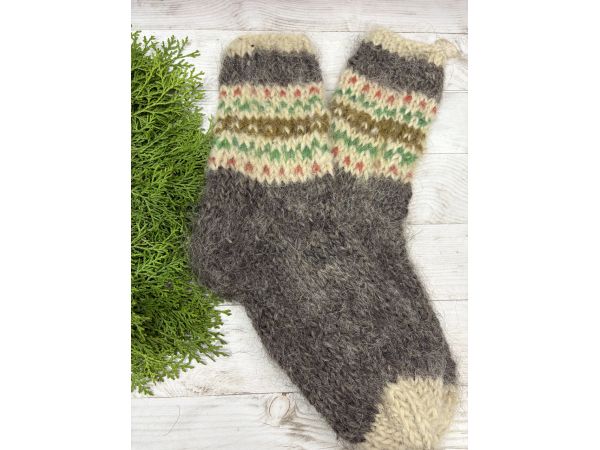 Гуцульські шкарпетки з овечої шерсті розмір 42-44 вовняні шкарпетки ручної роботи