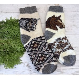 Набір шкарпеток з овечої вовни Чоловічі та Жіночі Подарунок на рік Коня, подарунок на новий рік
