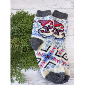 Шкарпетки жіночі з овечої шерсті Сніговик ⛄️