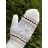 Рукавички жіночі орнамент біло-сірий