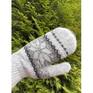 Рукавички жіночі орнамент темно-сірі