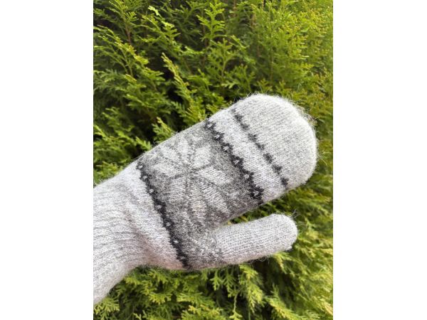 Рукавички жіночі орнамент темно-сірі