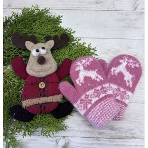 Рукавички дитячі від 2 до 5 років рожевий колір