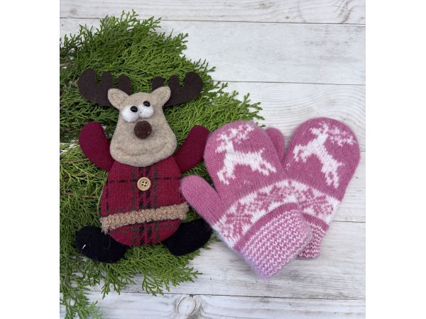 Рукавички дитячі від 2 до 5 років рожевий колір