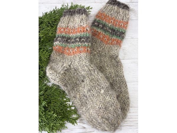 Гуцульські Шкарпетки з овечої шерсті розмір 42-44
