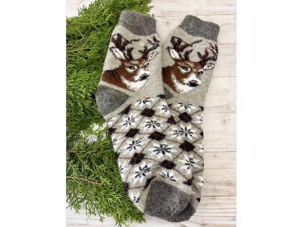 Шкарпетки чоловічі овеча шерсть, шерстяні носки, шкарпетки шерстяні Олень
