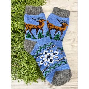 Шкарпетки жіночі з овечої шерсті новорічні