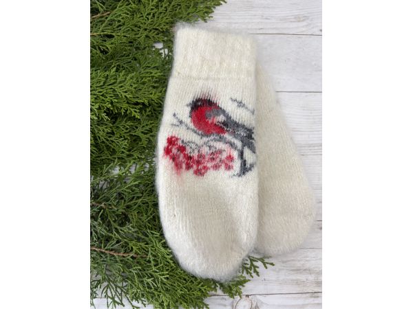 Рукавички з козячого пуху теплі зимові Снігурі