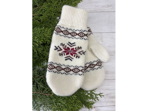 Рукавички з овечої вовни орнамент