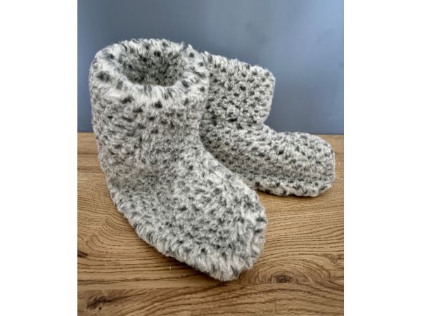 Чуні з овечої шерсті, сірі