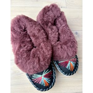 Закопанки, хутряні жіночі капці, капці з овечої вовни 40 розмір