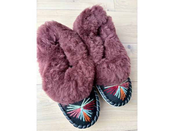 Закопанки, хутряні жіночі капці, капці з овечої вовни 40 розмір