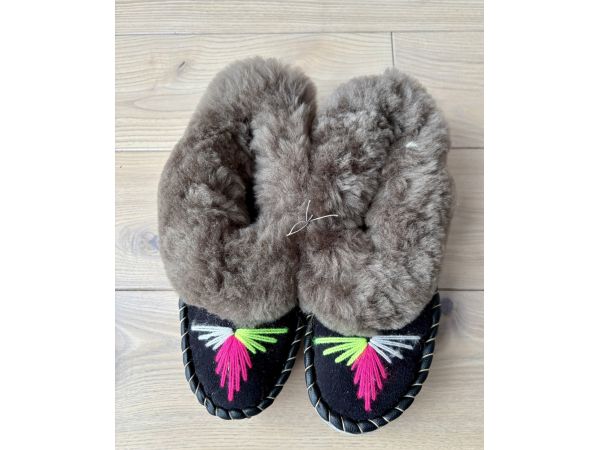 Закопанки, хутряні жіночі капці, капці з овечої вовни 40 розмір