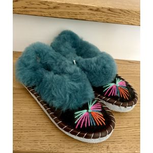 Закопанки, хутряні жіночі капці, капці з овечої вовни 38 розмір