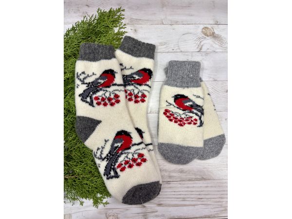 Набір подарунковий Шкарпетки та Рукавички Снігурі, подарунок на Різдво подарунок на Новий рік