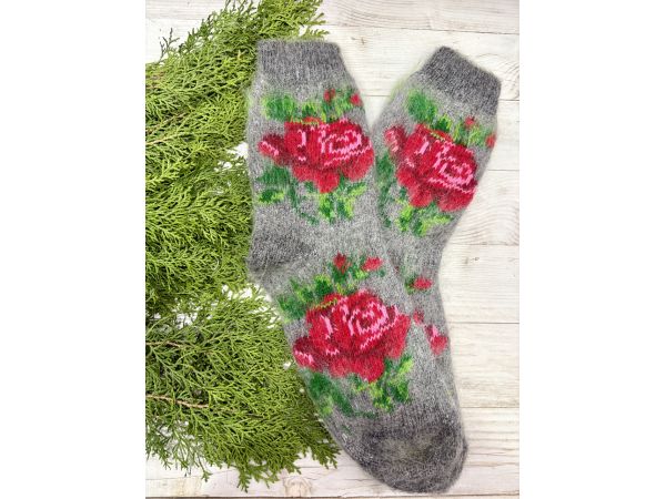 Шкарпетки жіночі з козячого пуху Троянди