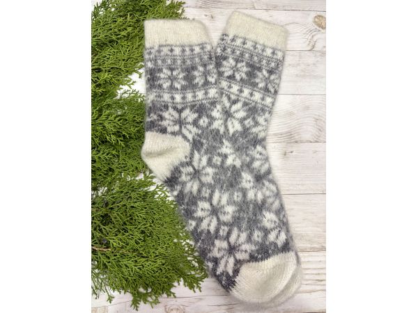 Шкарпетки жіночі з козячого пуху орнамент