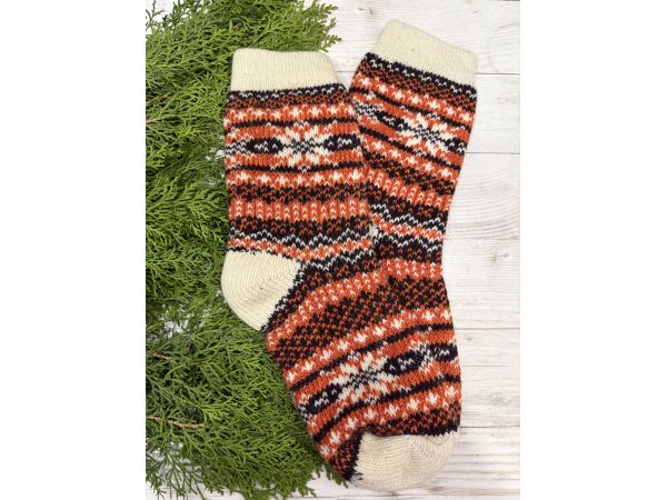 Шкарпетки жіночі з овечої шерсті ведмедик