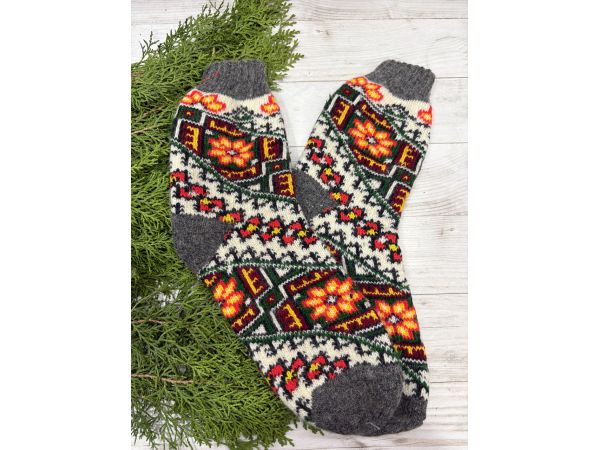 Шкарпетки жіночі з овечої шерсті Орнамент