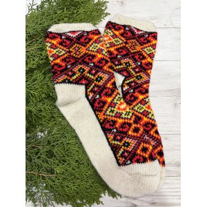 Шкарпетки жіночі з овечої шерсті Орнамент