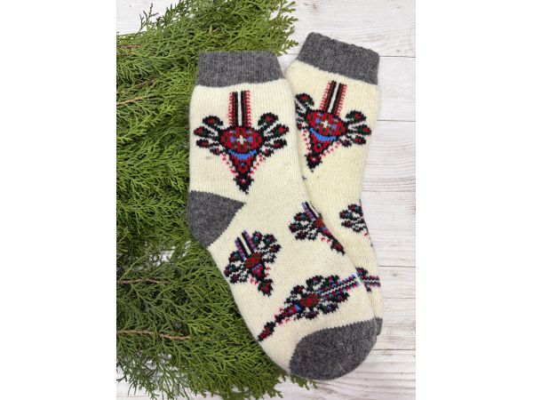 Шкарпетки жіночі з овечої шерсті Орнамент