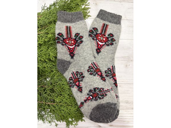 Шкарпетки жіночі з овечої шерсті Орнамент