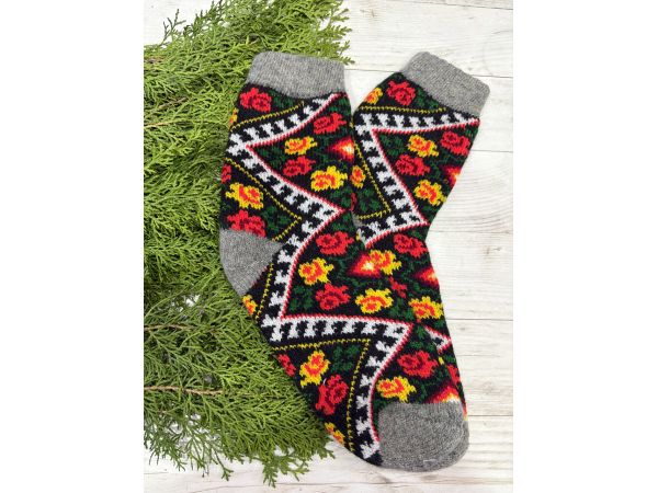 Шкарпетки жіночі з овечої шерсті Орнамент