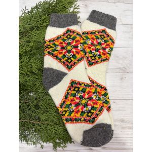 Шкарпетки жіночі з овечої шерсті Орнамент