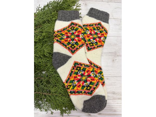 Шкарпетки жіночі з овечої шерсті Орнамент