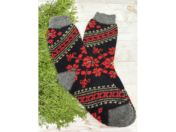 Шкарпетки жіночі з овечої шерсті Орнамент