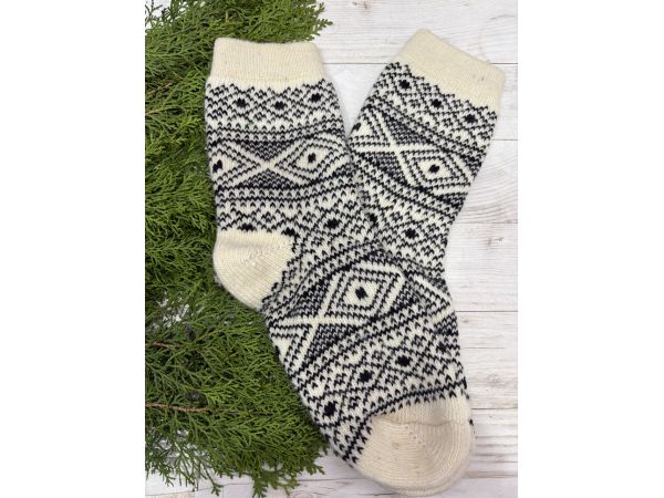 Шкарпетки жіночі з овечої шерсті Орнамент