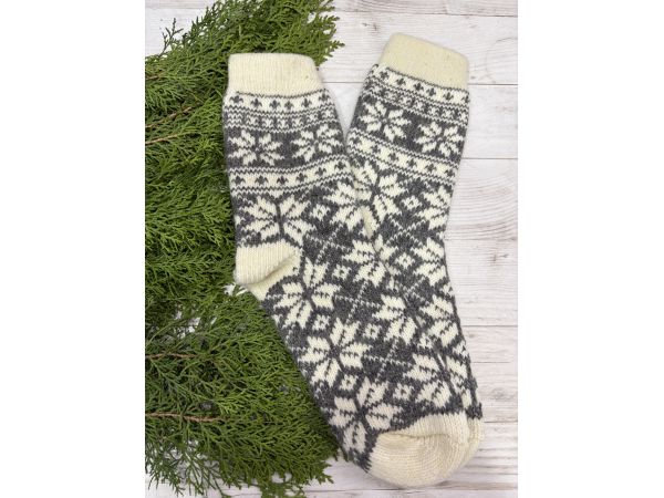 Шкарпетки жіночі з овечої шерсті Орнамент