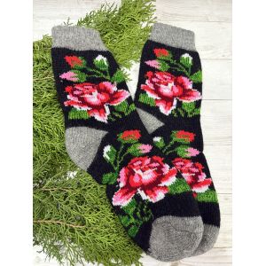 Шкарпетки жіночі з овечої шерсті  Троянди 