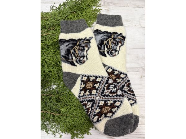 Шкарпетки жіночі з овечої шерсті  Коник
