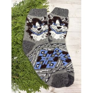 Шкарпетки жіночі з овечої шерсті Котик