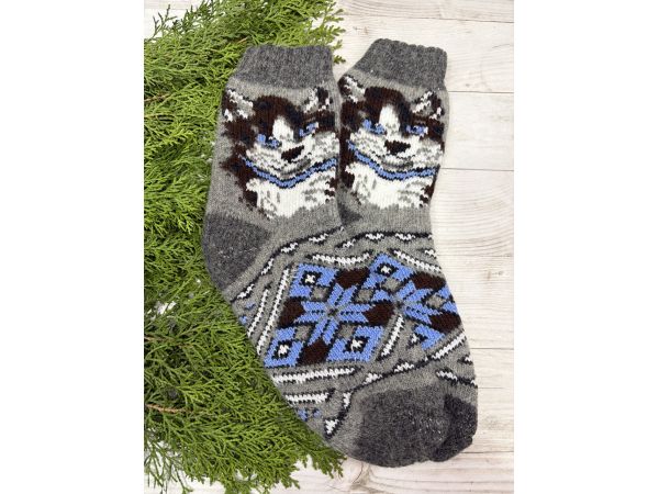 Шкарпетки жіночі з овечої шерсті Котик